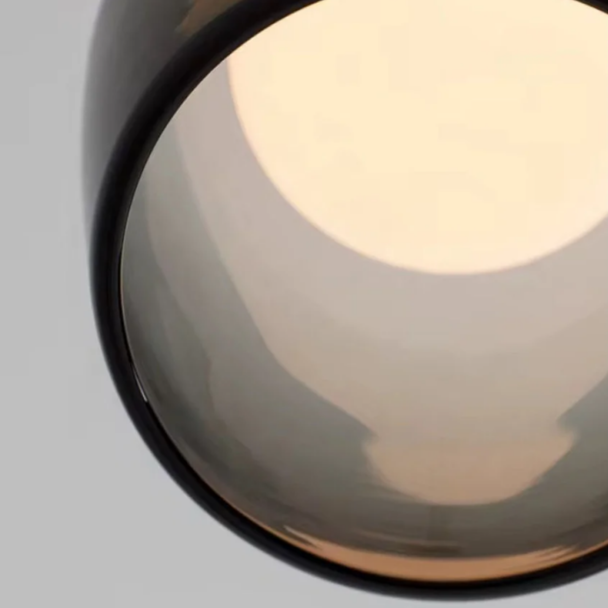 Bottom view of the modern clear glass bell pendant ceiling light