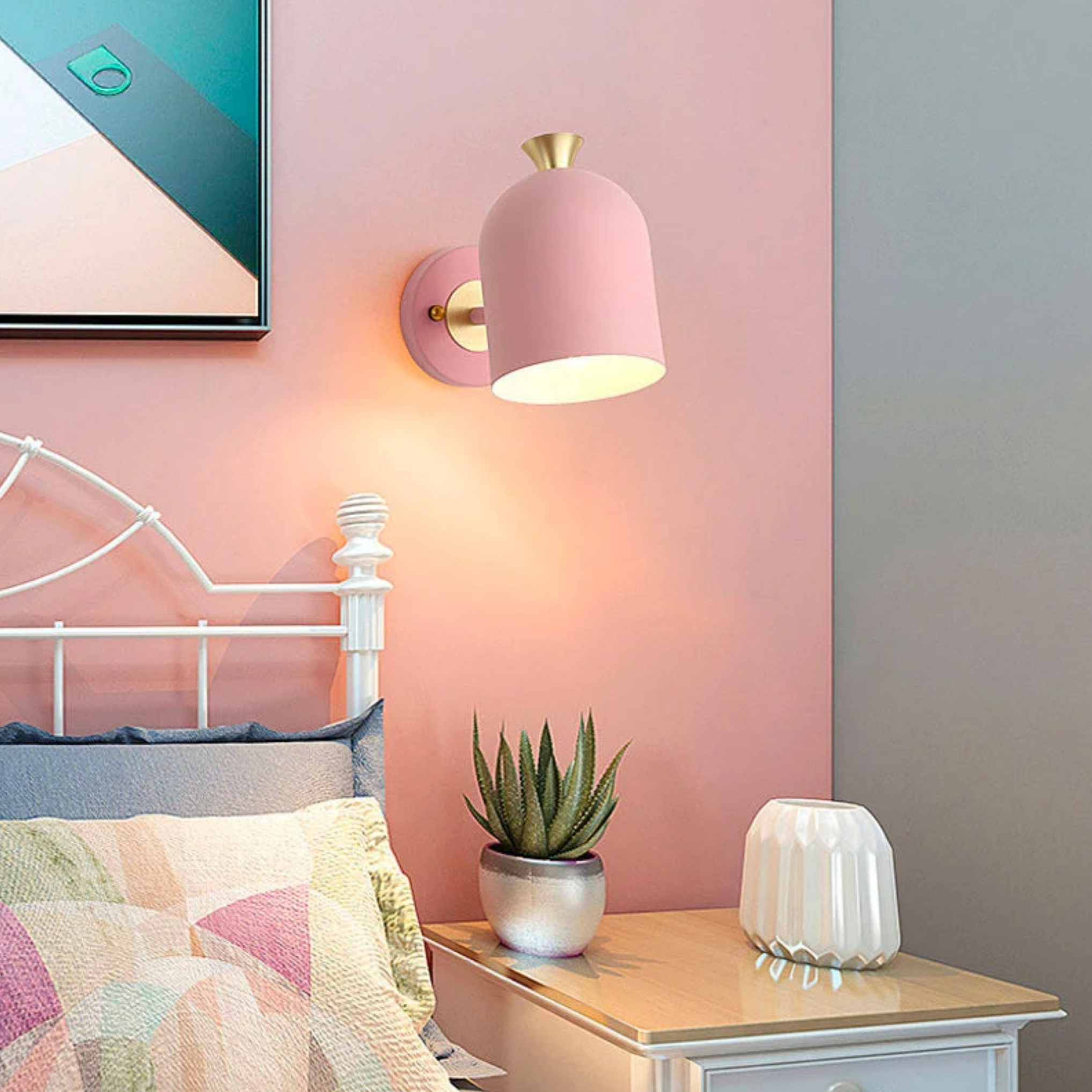 Modern cylinder wall sconce in a contemporary interior