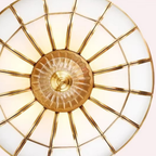 Bottom view of the modern copper flush mount ceiling light