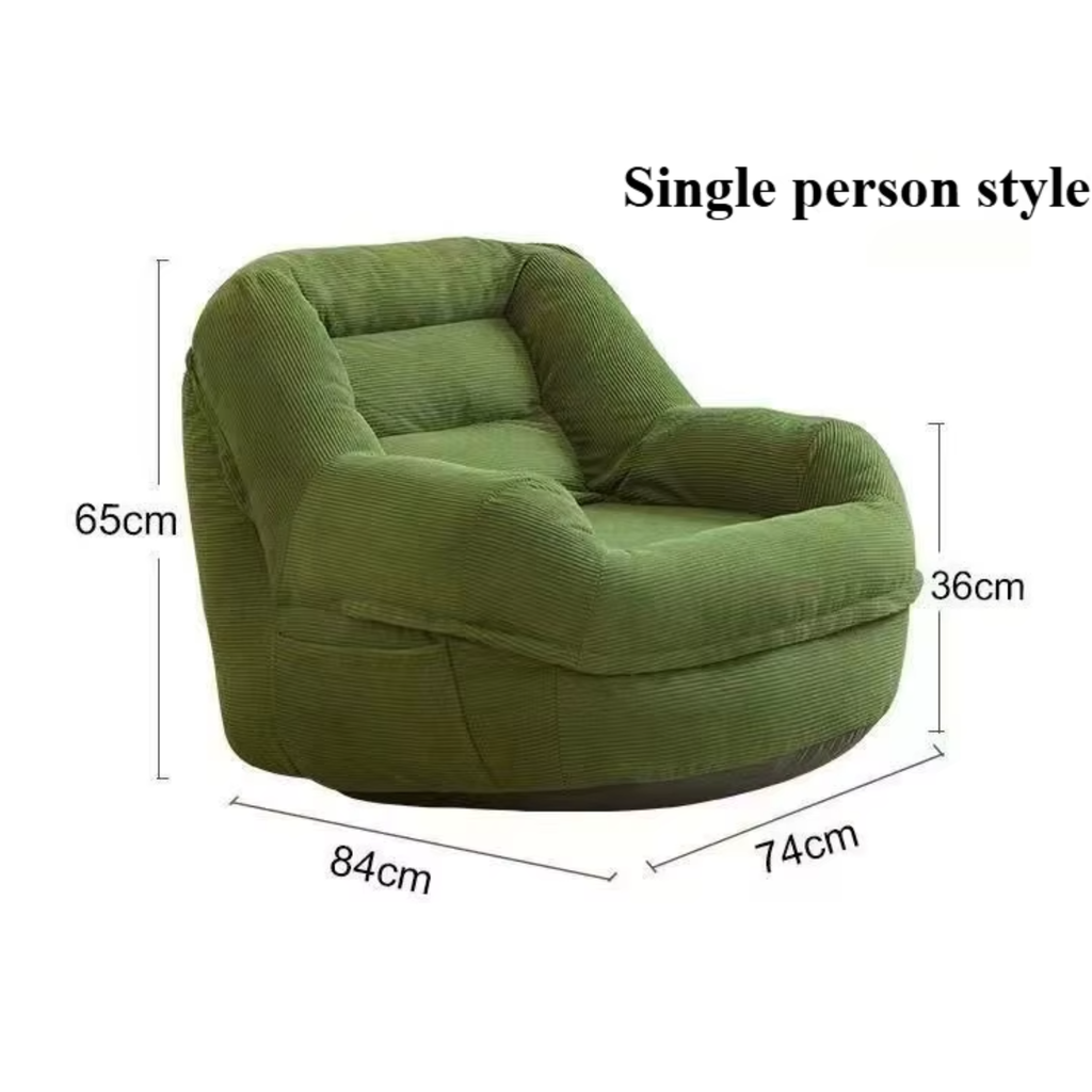 Dimensions of the modern corduroy lounge single sofa