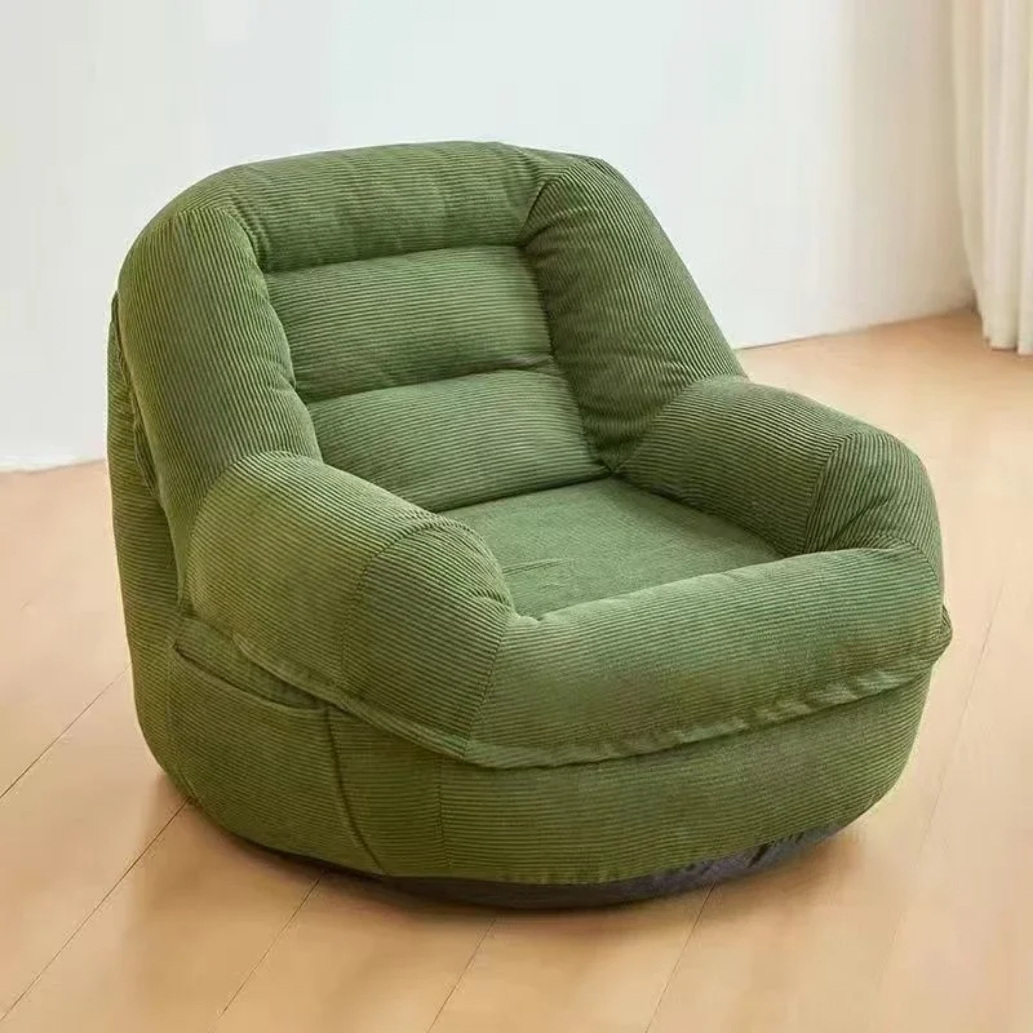Olive green modern corduroy single sofa