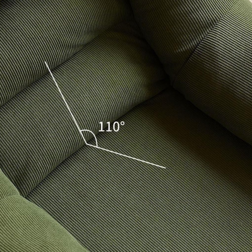Supportive backrest of the modern corduroy sofa