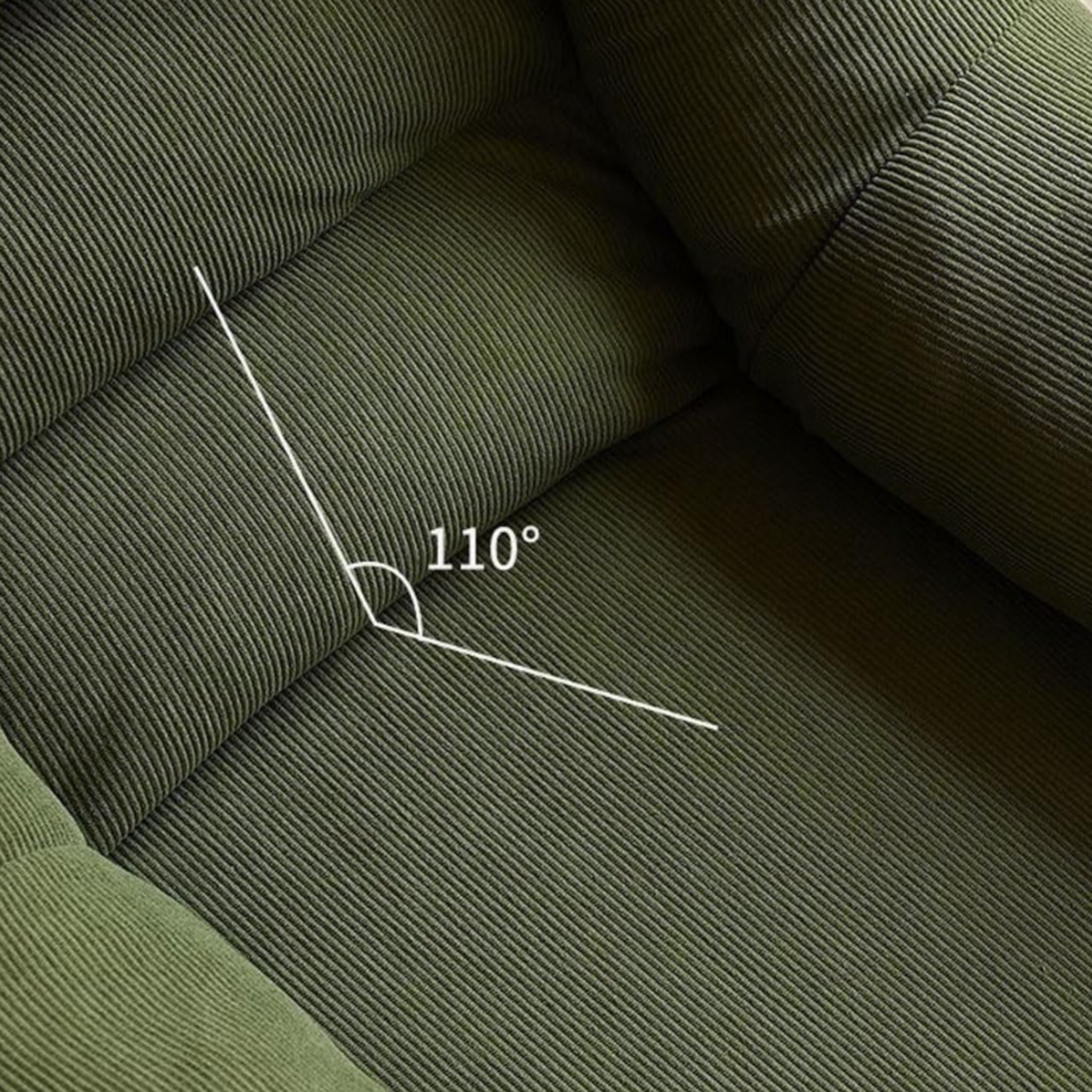 Supportive backrest of the modern corduroy sofa