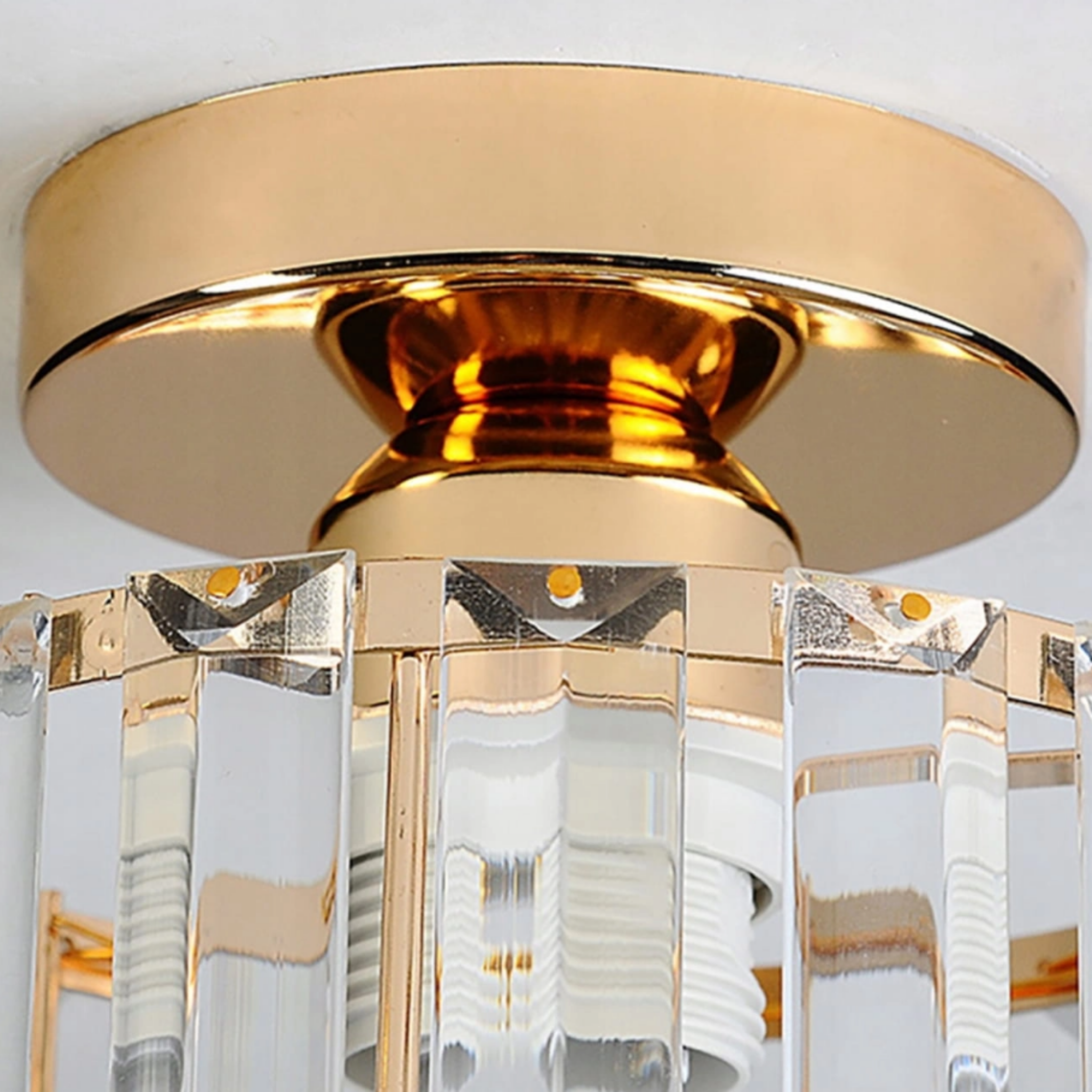 Close-up of the gold finish