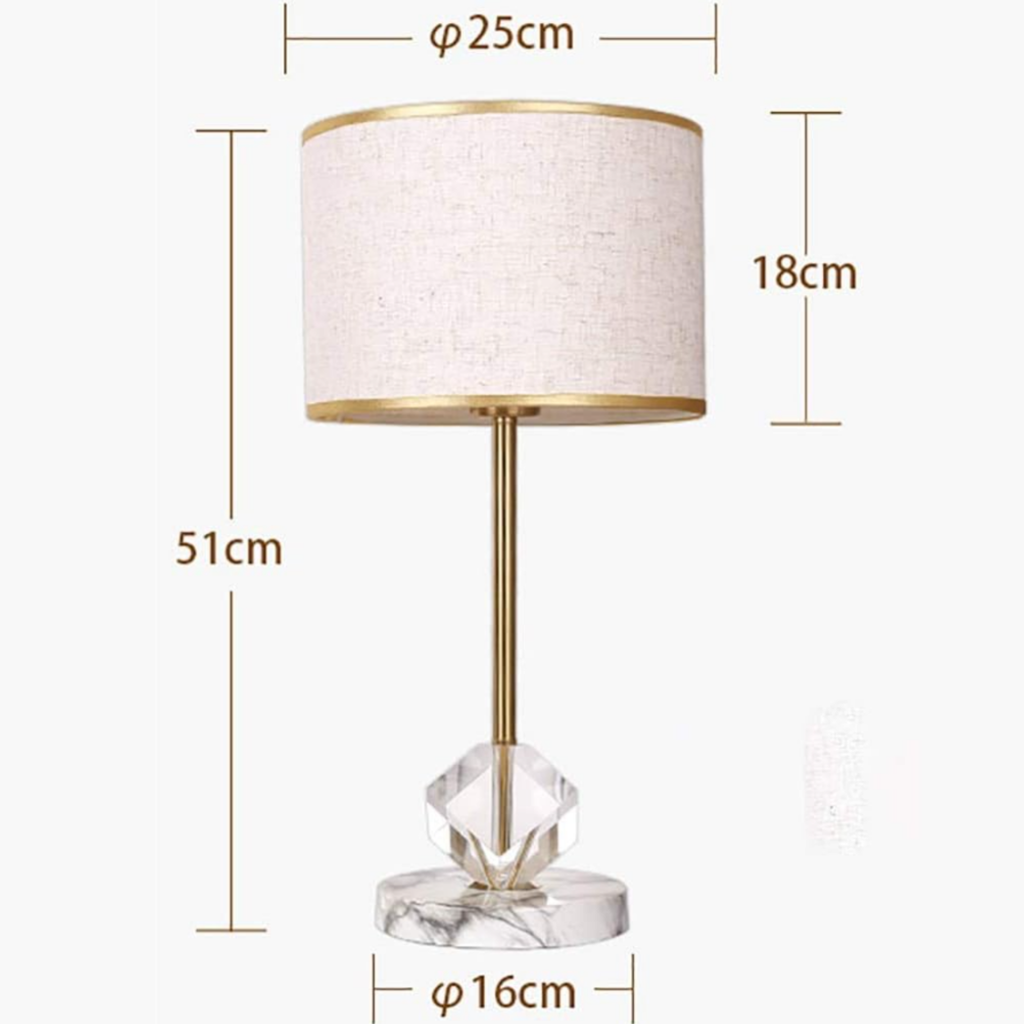 Dimensions of the modern crystal table lamp