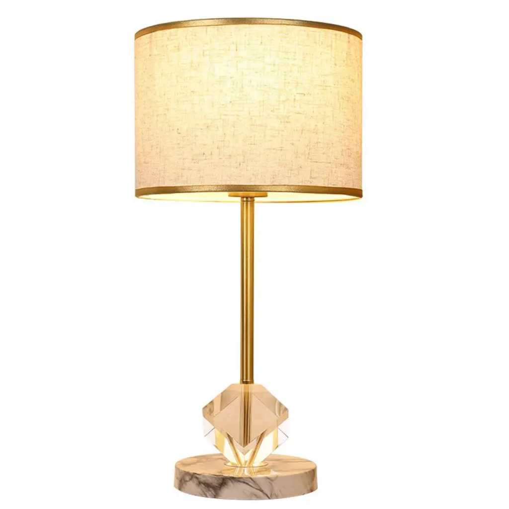 Full view of the modern crystal table lamp