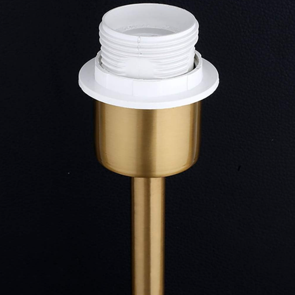 Close-up of the metal lamp frame