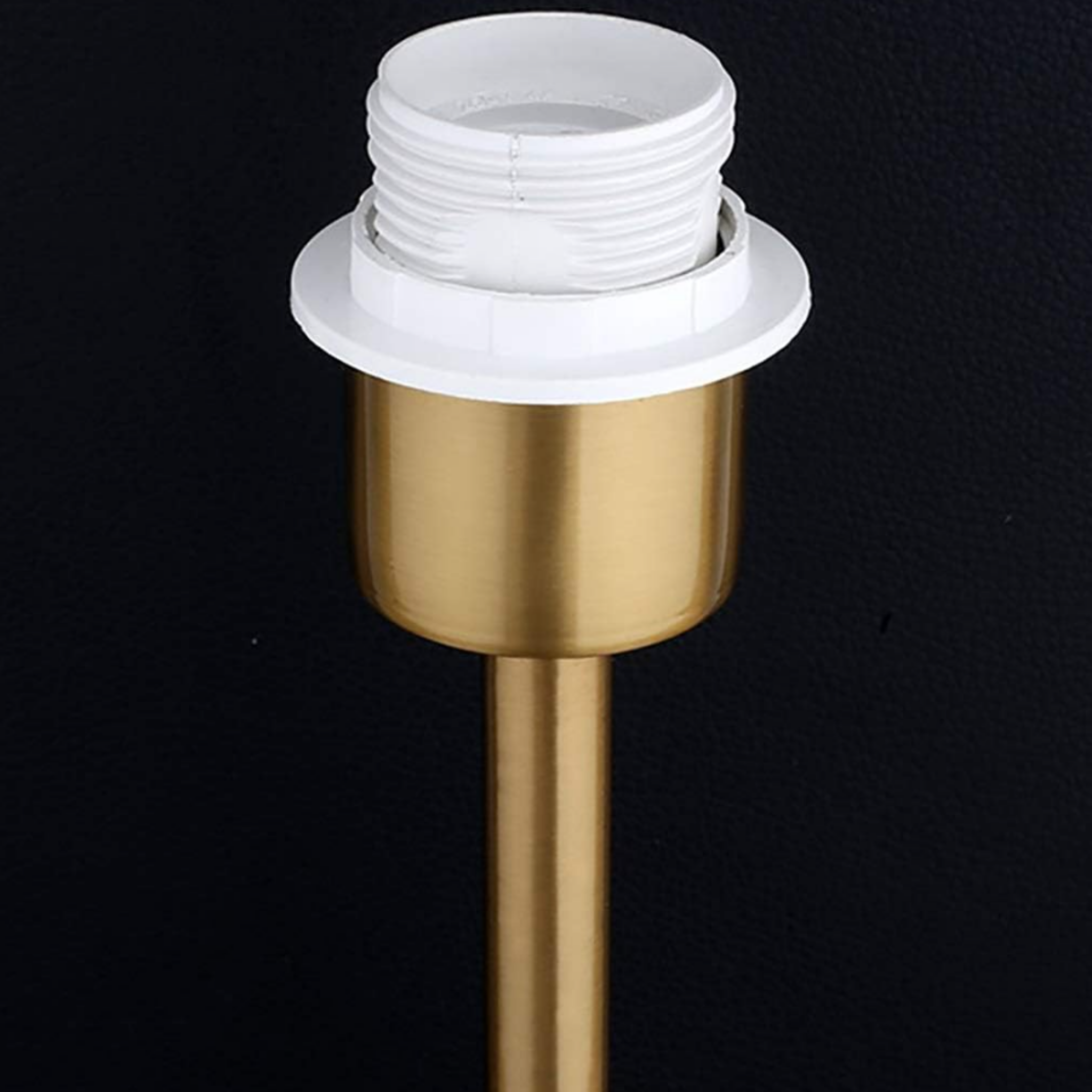Close-up of the metal lamp frame