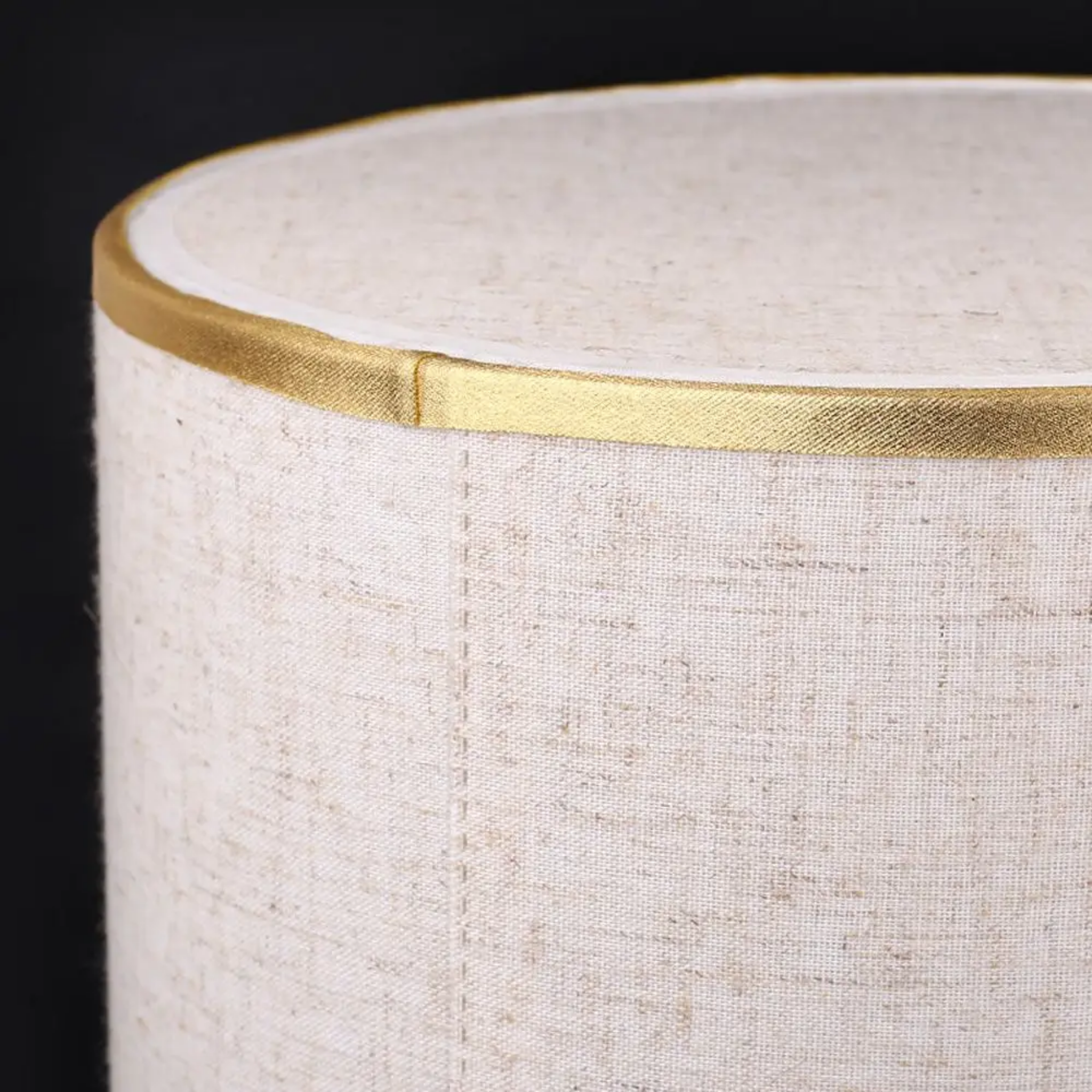 Close-up of the fabric lampshade