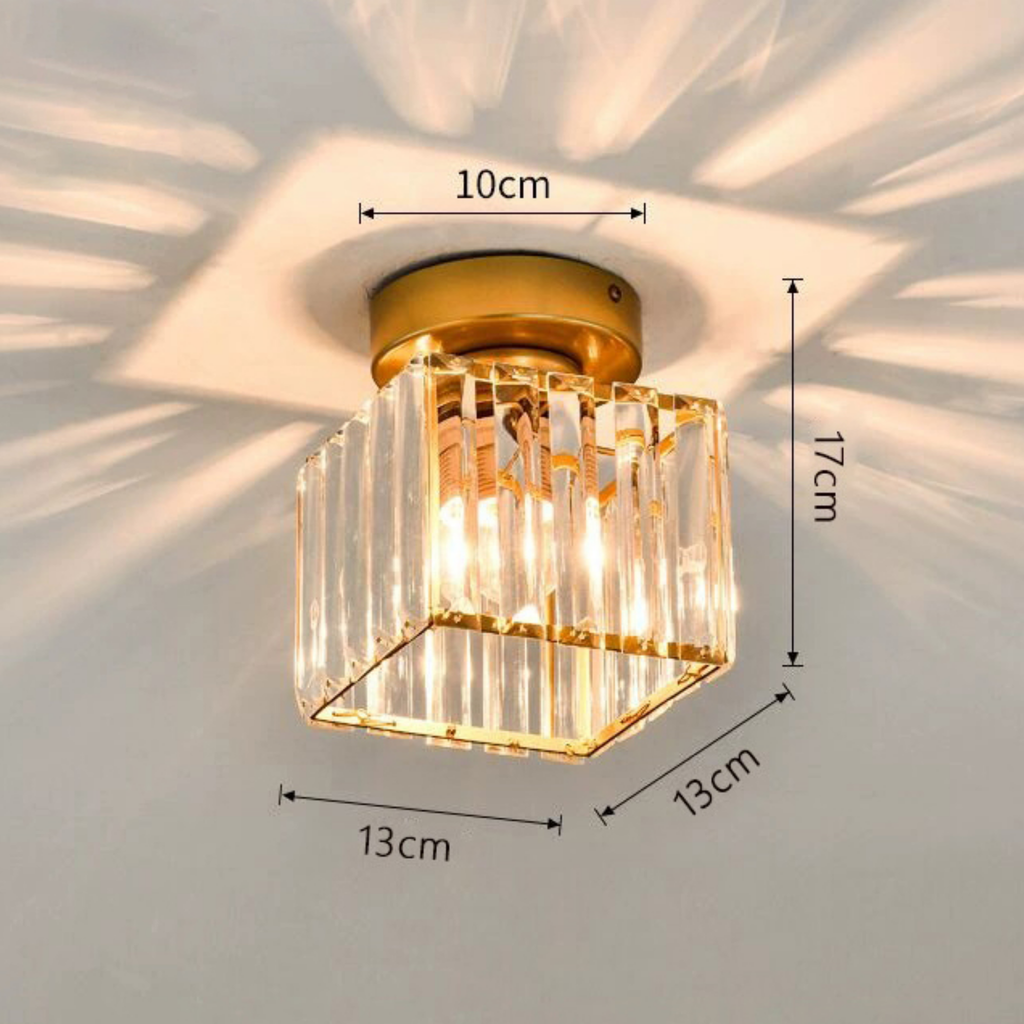 Dimensions of the square crystal ceiling light