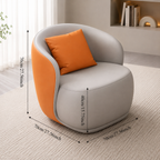 Modern curved faux leather accent chair dimensions