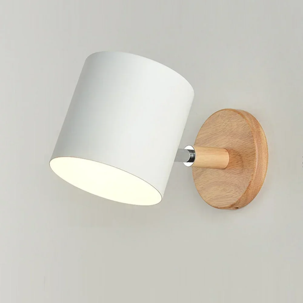White modern cylindrical LED wall sconce