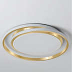 Modern gold double round LED ceiling light 45 cm turned off