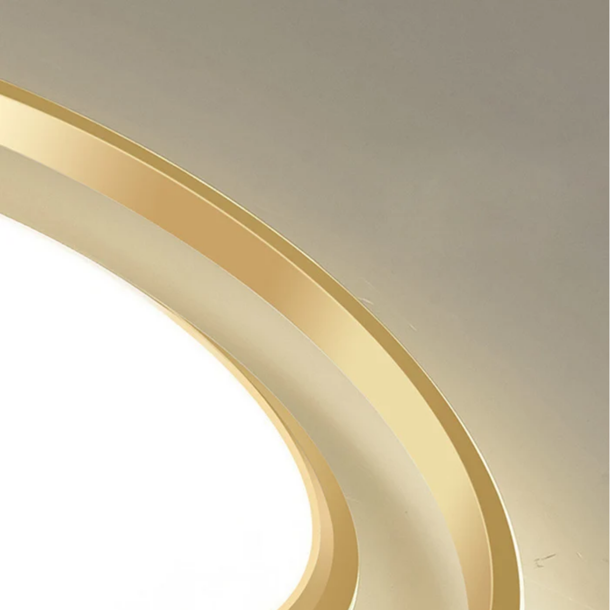 Close-up of the gold finish
