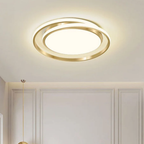 Modern double round LED flush mount ceiling light in a living room
