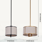 Dimensions of the modern fabric drum pendant ceiling light