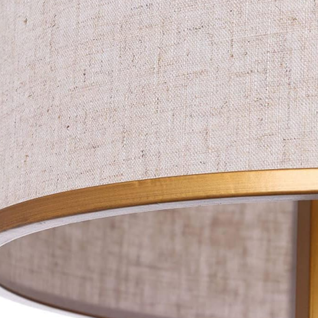 Close-up of the fabric drum shade