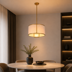 Main photo of the modern fabric drum pendant ceiling light 