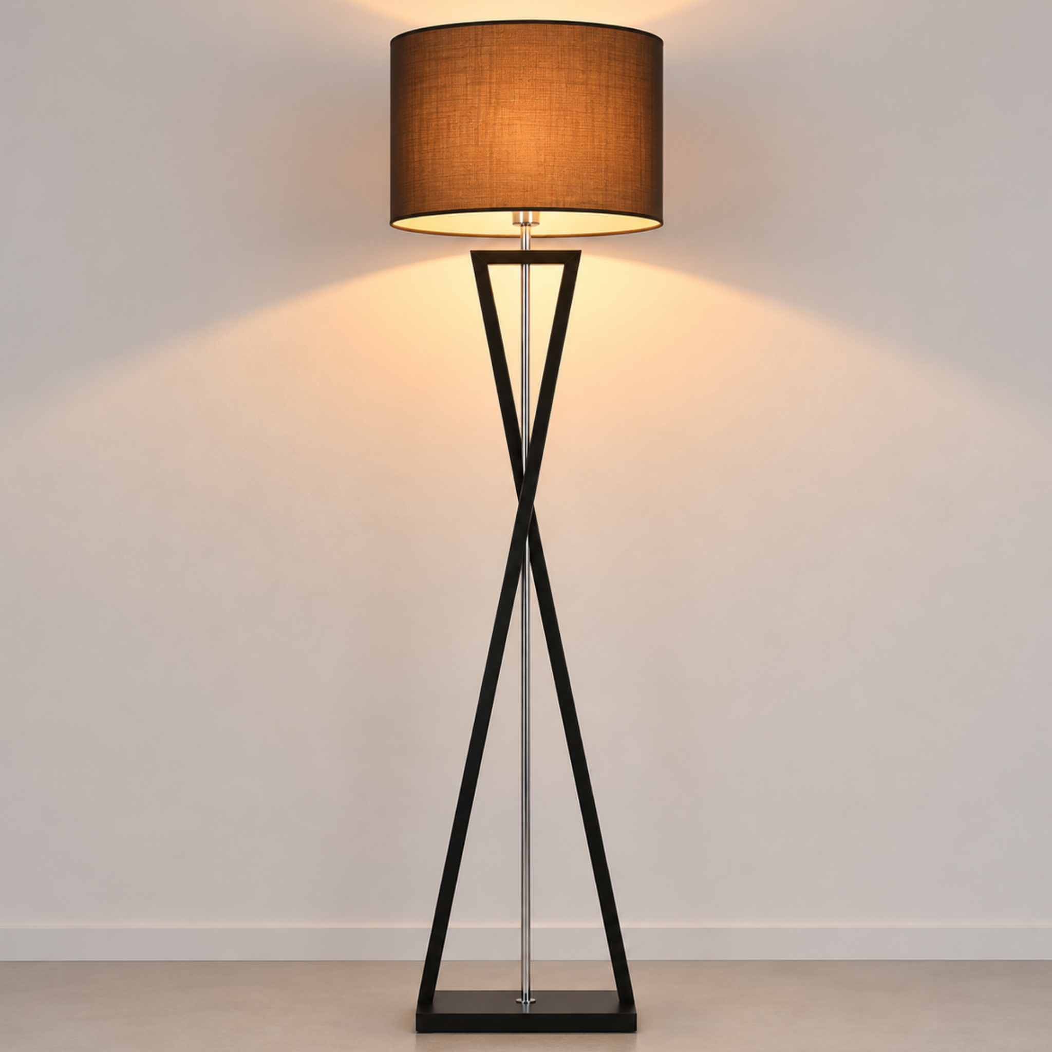 Modern fabric floor lamp in coffee