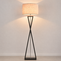 Modern fabric floor lamp in linen
