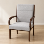 Accent Chair Modern Nappa Leather Armchair with Solid Rubberwood Frame and High Density Foam Cushion for Living Room Bedroom