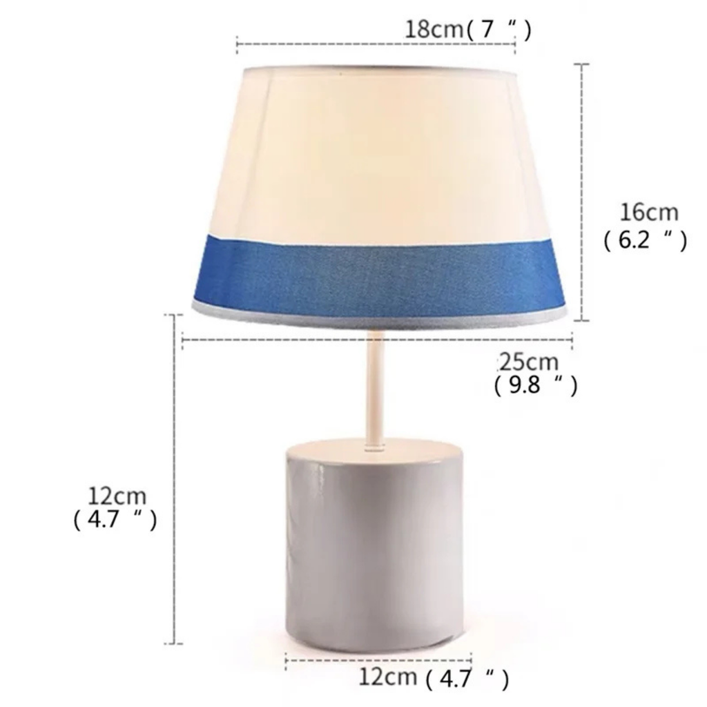 Dimensions of the modern fabric shade table lamp