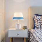 Modern fabric shade table lamp in a contemporary interior