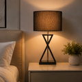 Modern fabric table lamp in black