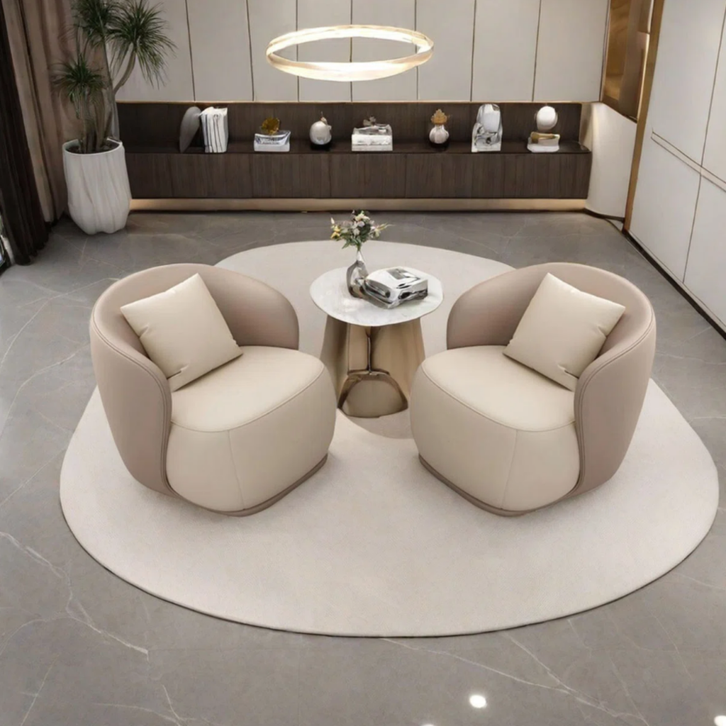 Modern faux leather accent chair for living room