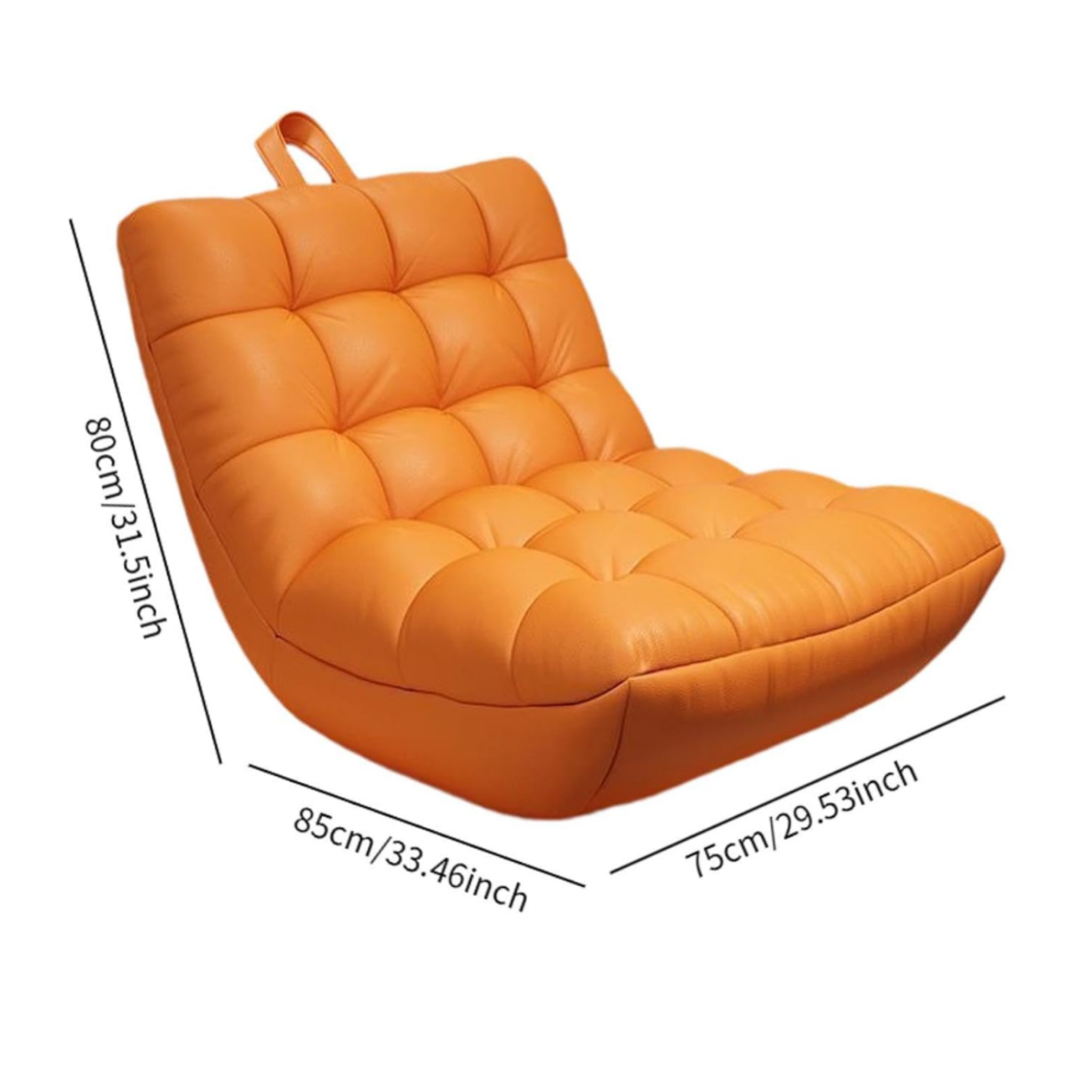 Dimensions of the modern faux leather accent sofa
