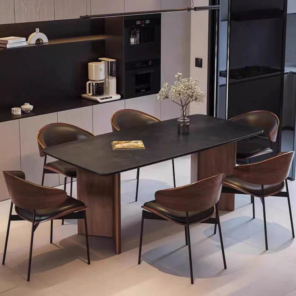 Modern faux leather dining chair for contemporary dining room