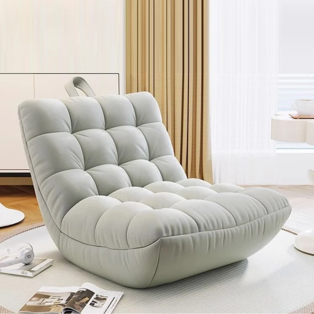 Light grey modern faux leather accent sofa