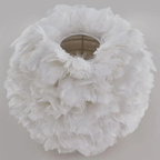 Close-up of the feather lampshade