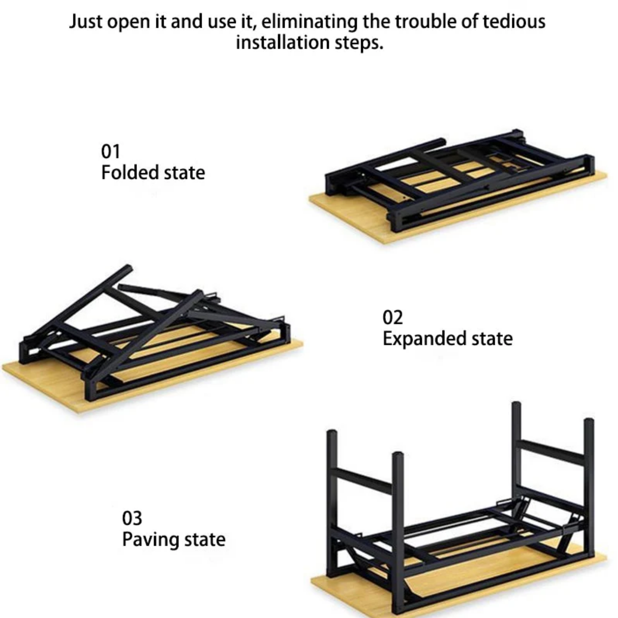 Close-up of the folding mechanism