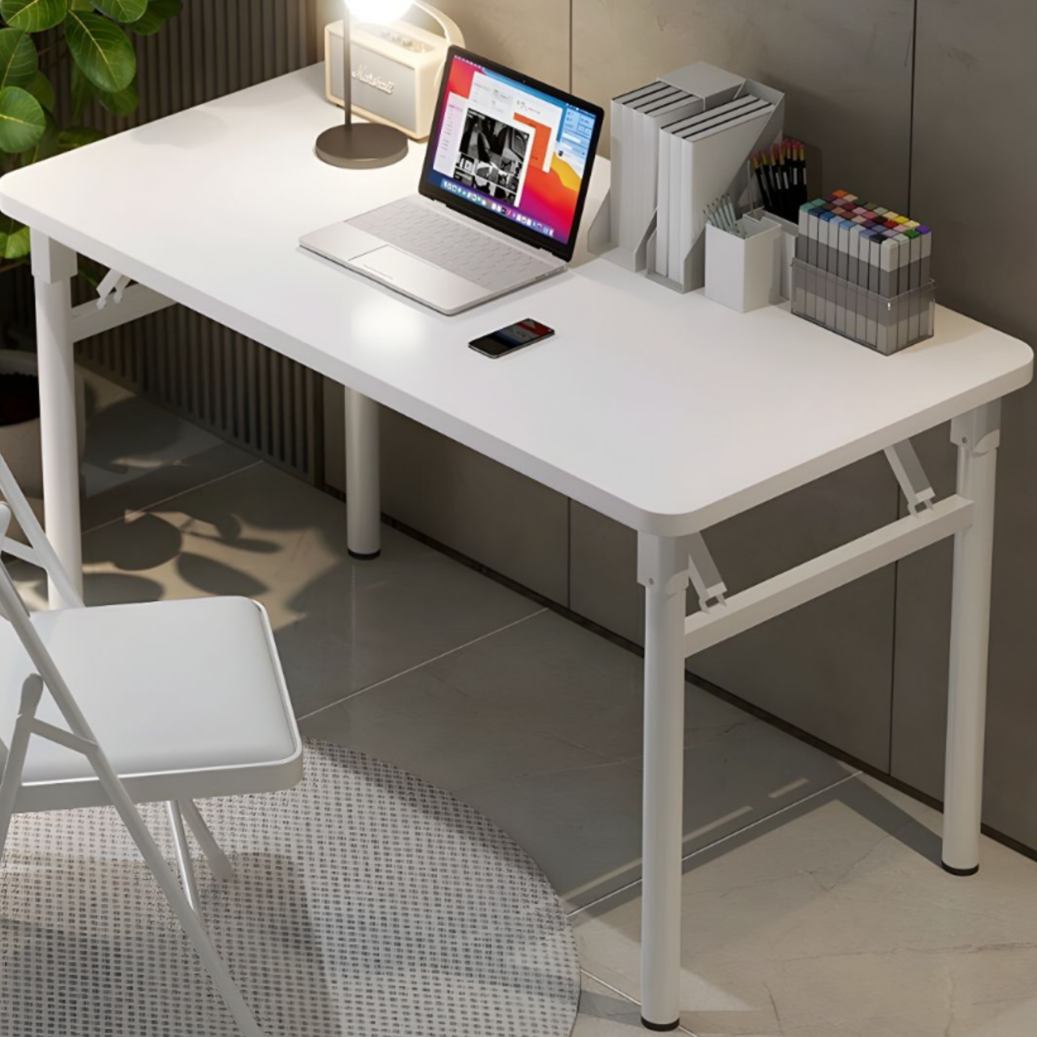 Side view of the modern foldable home office desk