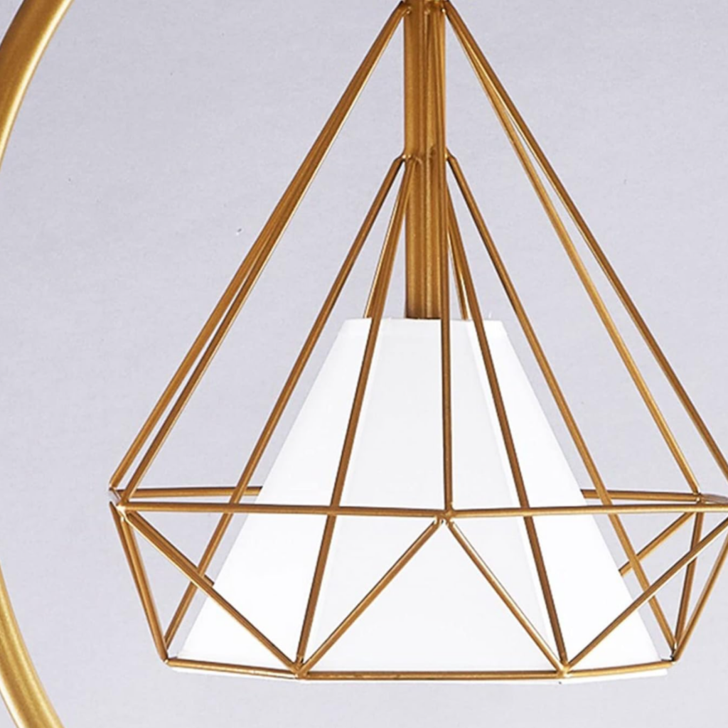Close-up of the diamond cage design