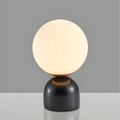 Modern glass ball table lamp in black