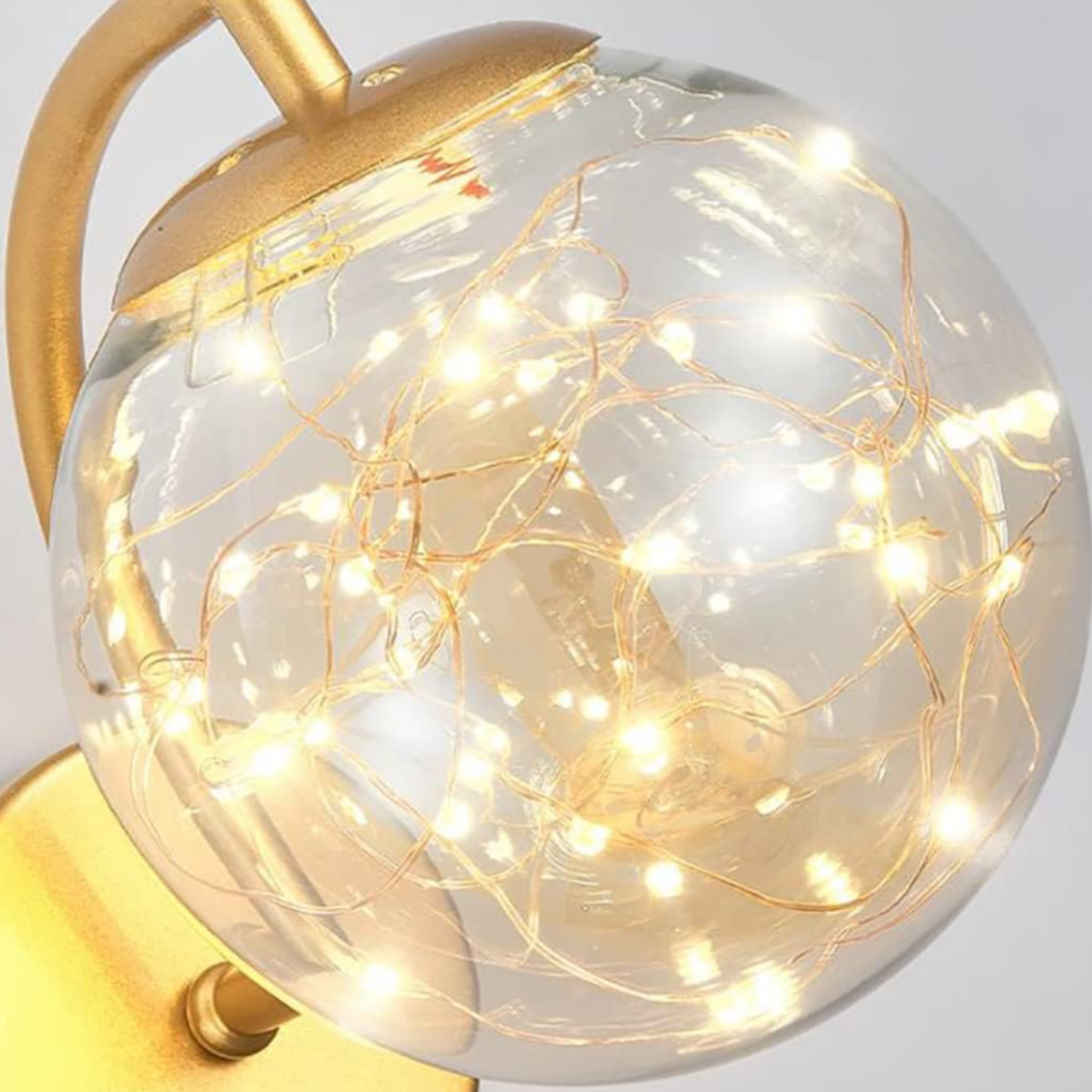 Close-up of the decorative glass globe