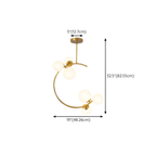 Dimensions of the modern gold glass 6 head globe chandelier