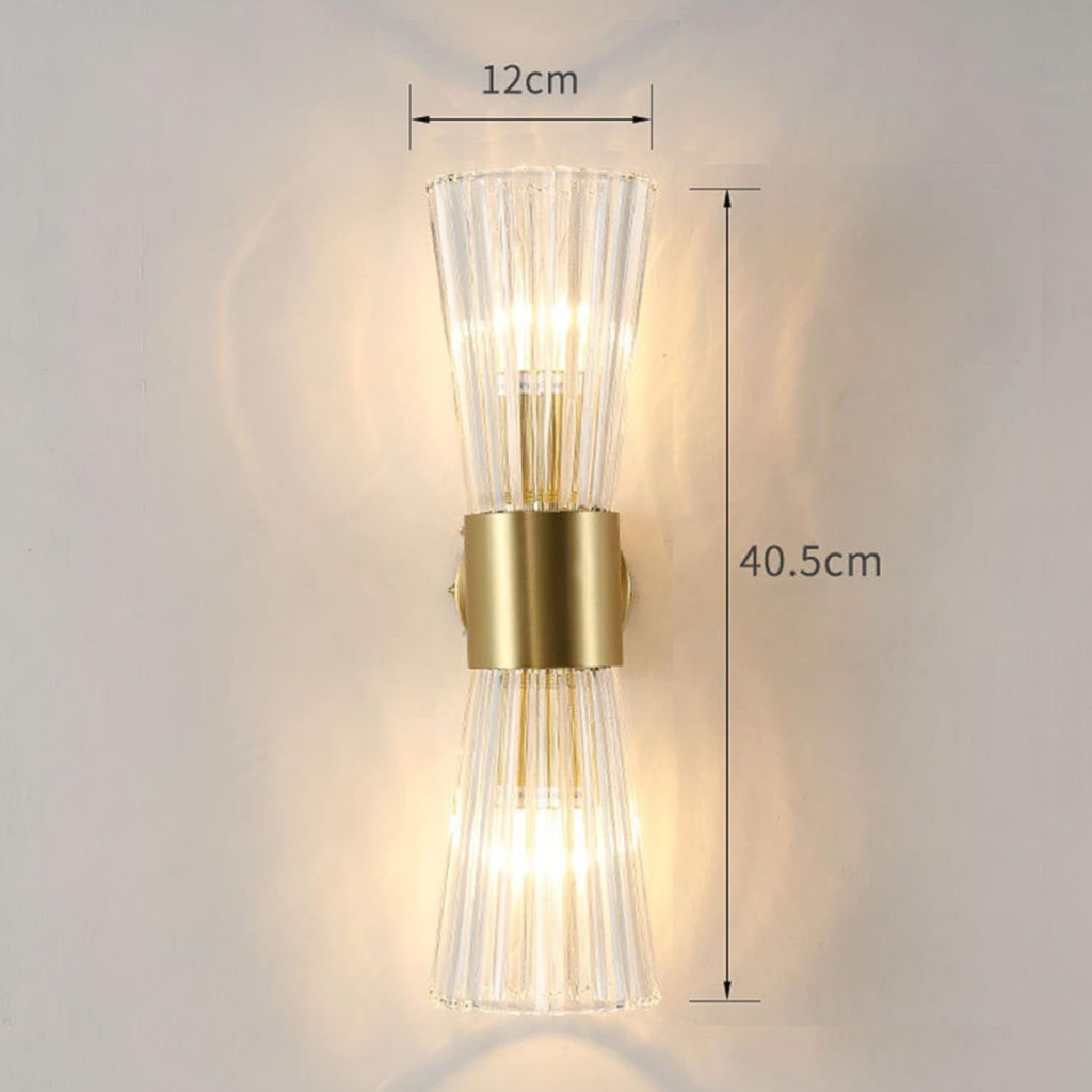 Dimensions of the modern gold LED wall sconce