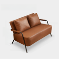 Modern leather sofa in brown