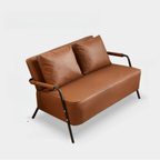 Modern leather sofa in brown