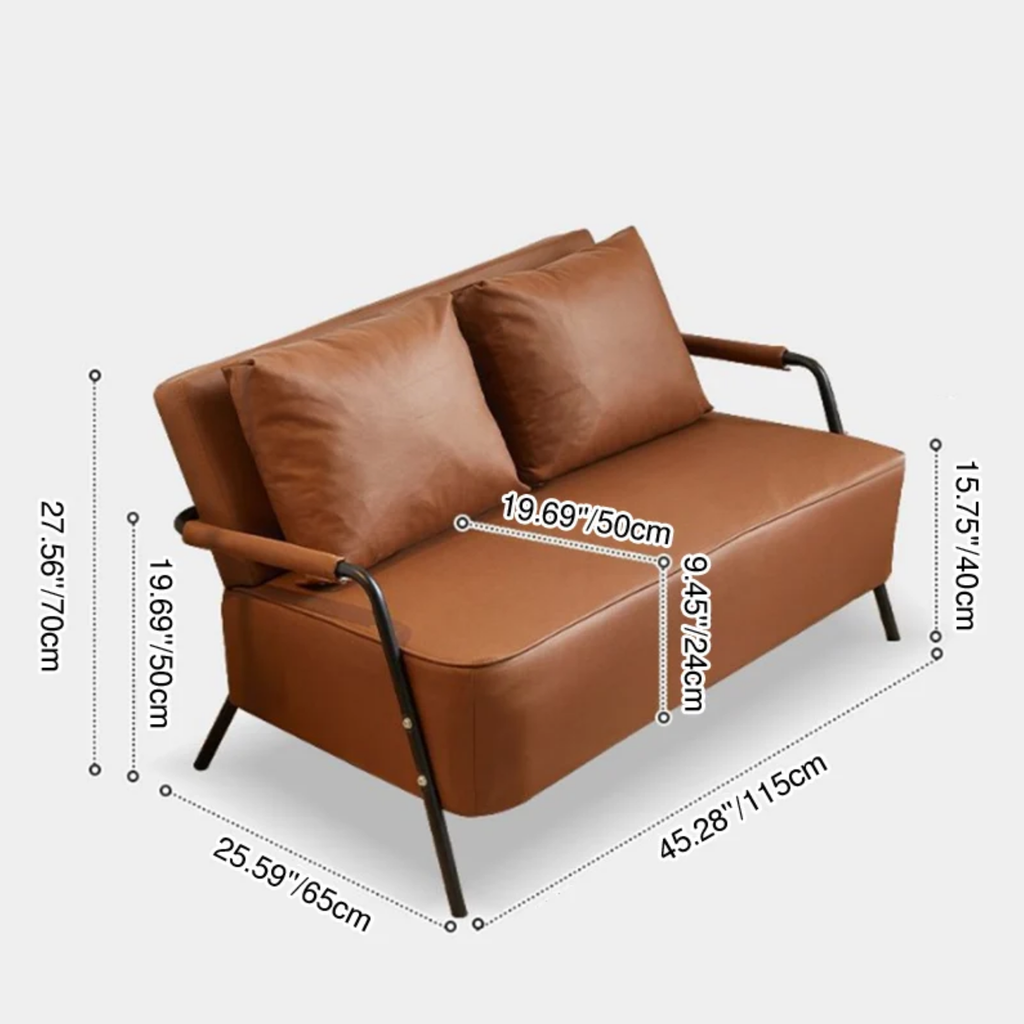 Modern leather sofa dimensions and measurements
