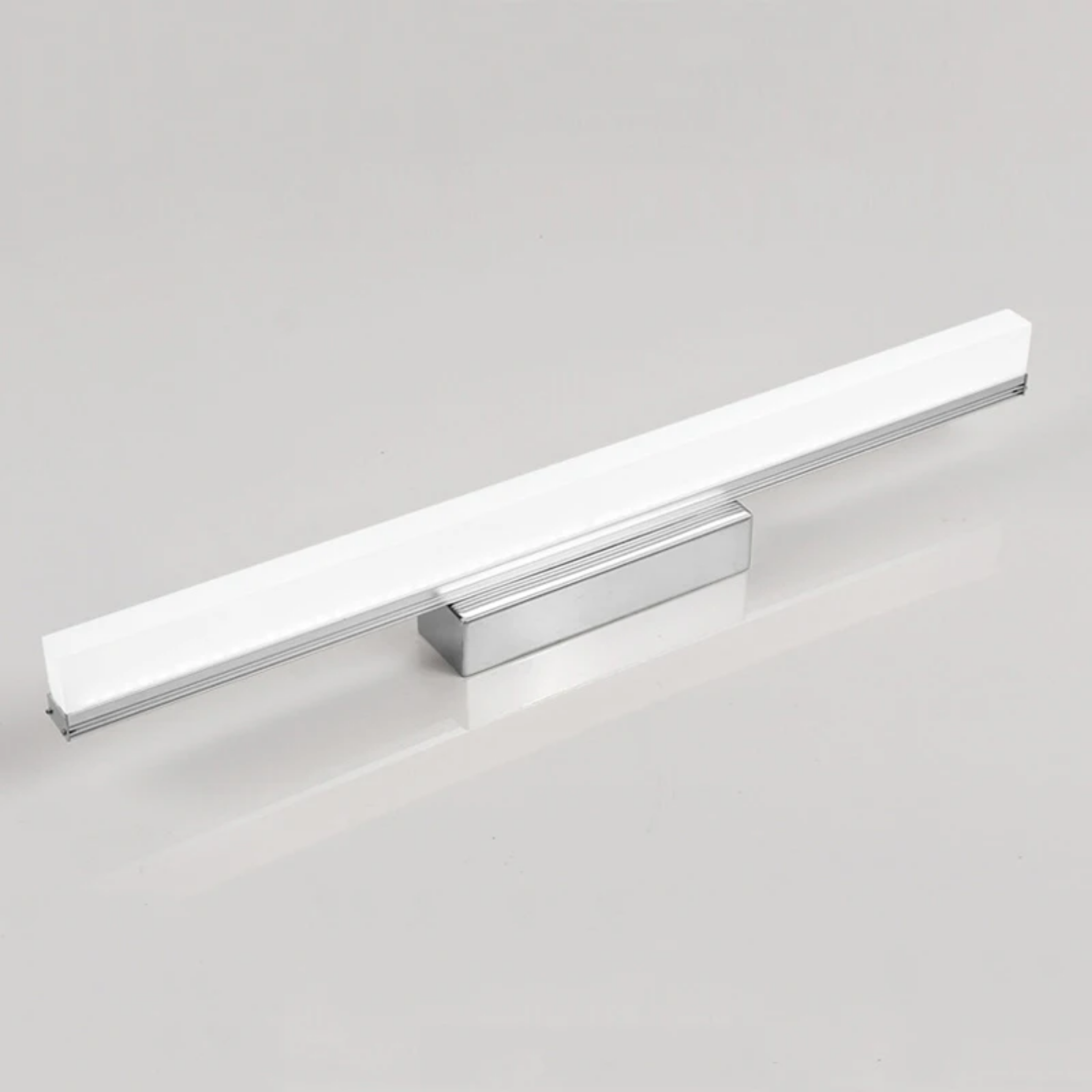 Angled view of the modern LED vanity wall light