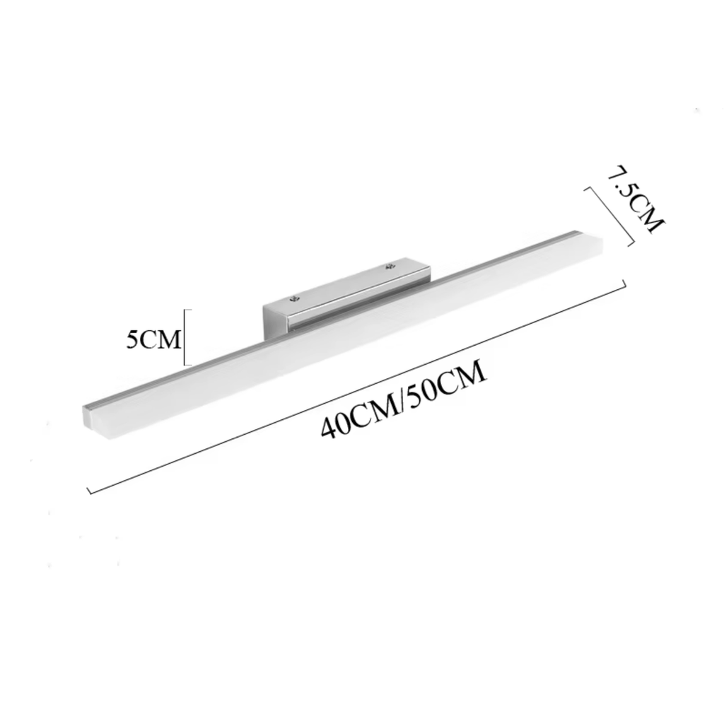 Dimensions of the modern LED bathroom vanity wall light