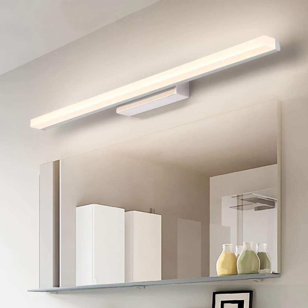 LED vanity wall light in a guest bathroom