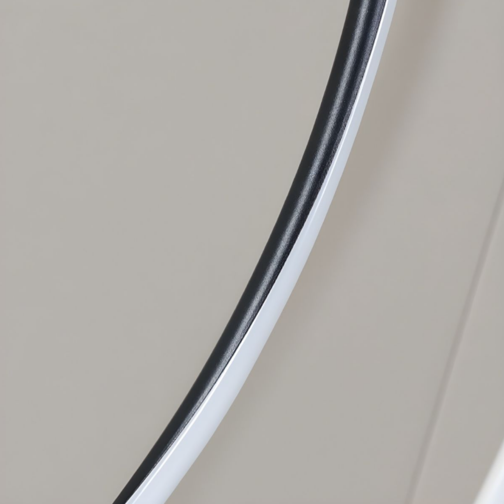 LED light strip detail of modern curved floor lamp