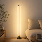 Modern LED floor lamp in a living room