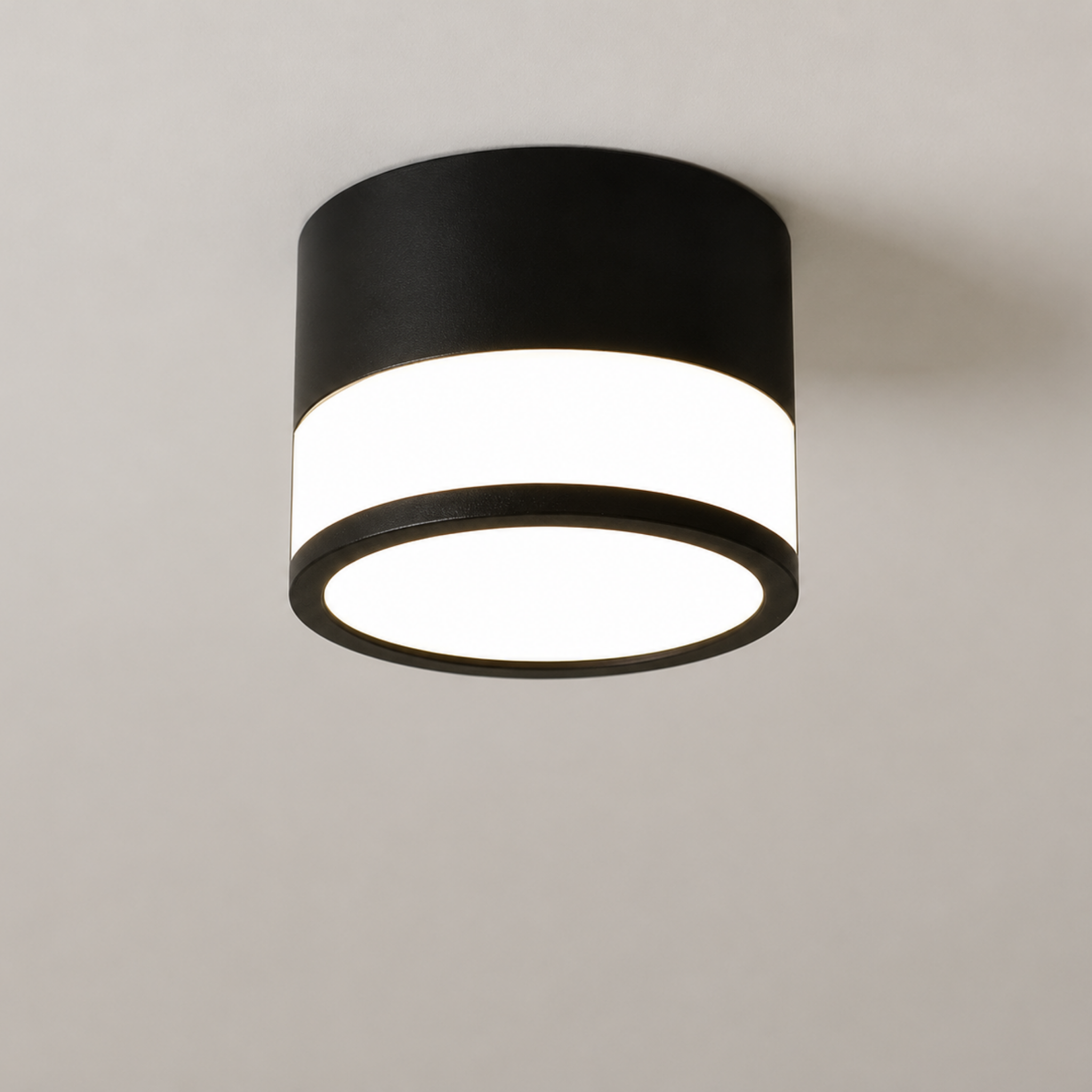 Modern LED flush mount ceiling light in black
