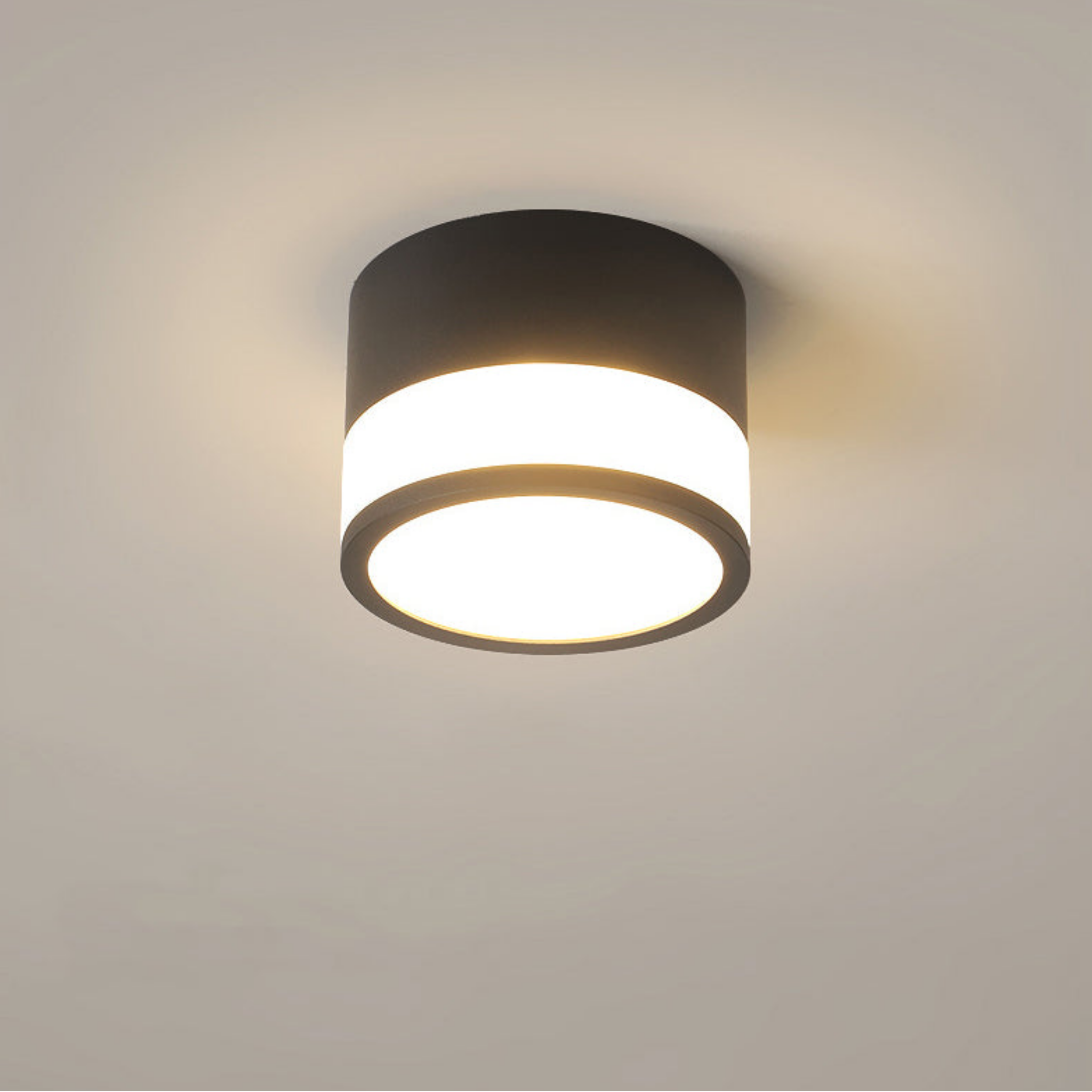 Modern LED flush mount ceiling light in black